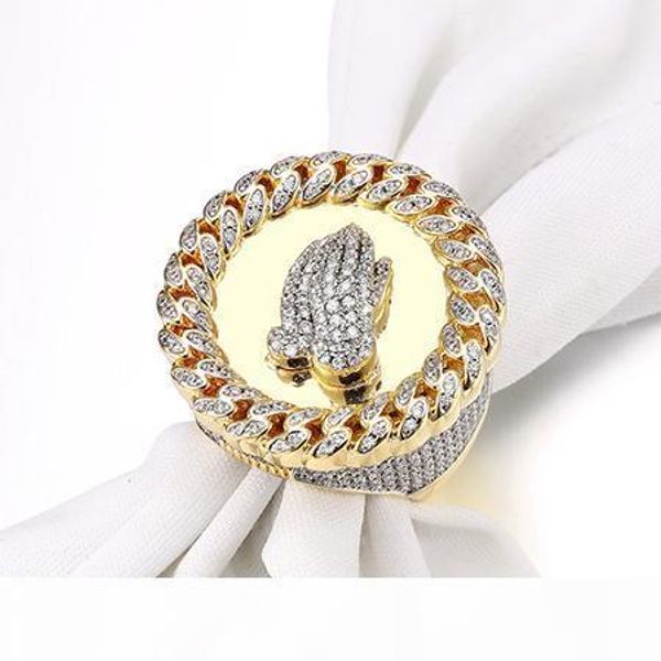 wide men rings praying hand cz crystal paved bling bling punk big vintage ring men hip hop jewellery gold color gift box, Silver
wide men rings praying hand cz crystal paved bling bling punk big vintage ring men hip hop jewellery gold color gift box, Silver