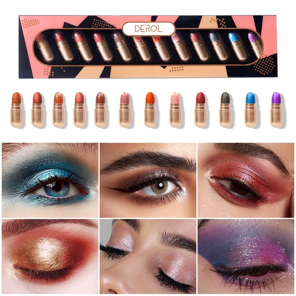 

Neza Pearlescent sequin capsule eye shadow tray waterproof shiny 12-color set gift box Eyeshadow Palette glitter eyeshadow liquid