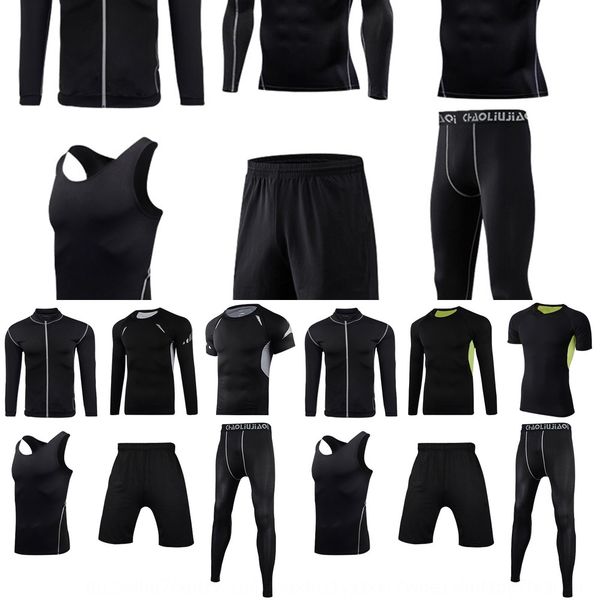 autumn sports men's tight quick-drying long-sleeved coat fitness running gym men's sports tight suit training suit six-piece set, Black
autumn sports men's tight quick-drying long-sleeved coat fitness running gym men's sports tight suit training suit six-piece set, Black
