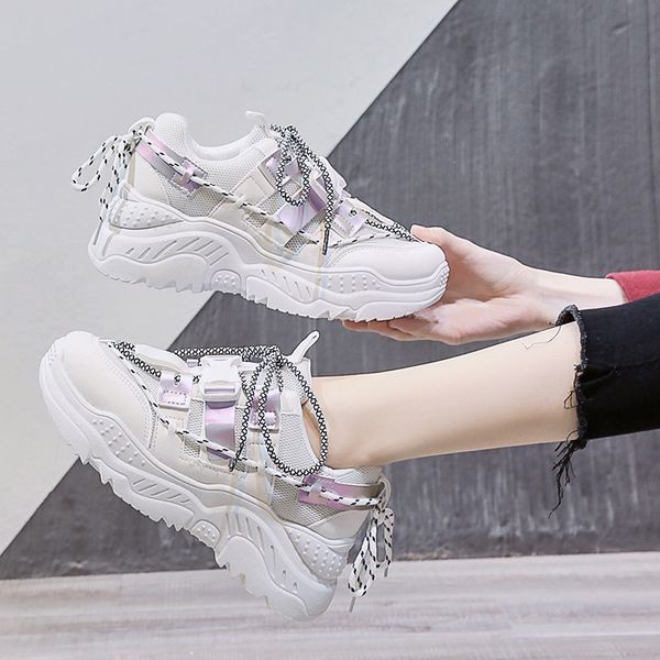 summer 2020 dad shoes new autumn leather + mesh sports shoes women's thick bottom wild muffin bottom added
summer 2020 dad shoes new autumn leather + mesh sports shoes women's thick bottom wild muffin bottom added
