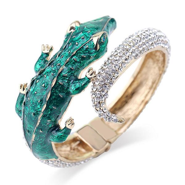 new design exaggerated punk green rhinestone crocodile bracelet for women fashion trend statement bracelet collar bijoux, Golden;silver
new design exaggerated punk green rhinestone crocodile bracelet for women fashion trend statement bracelet collar bijoux, Golden;silver