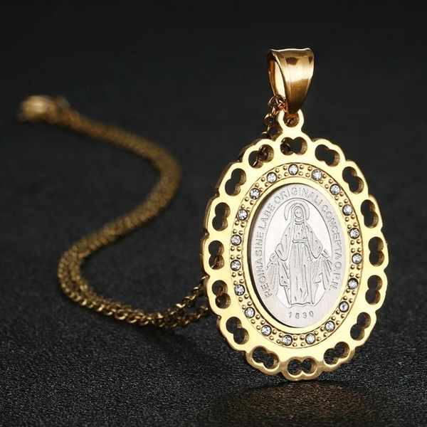 charm virgin mary oval crystals pendants necklaces for women gold silver color stainless steel link chain necklace jewelry nc040
charm virgin mary oval crystals pendants necklaces for women gold silver color stainless steel link chain necklace jewelry nc040