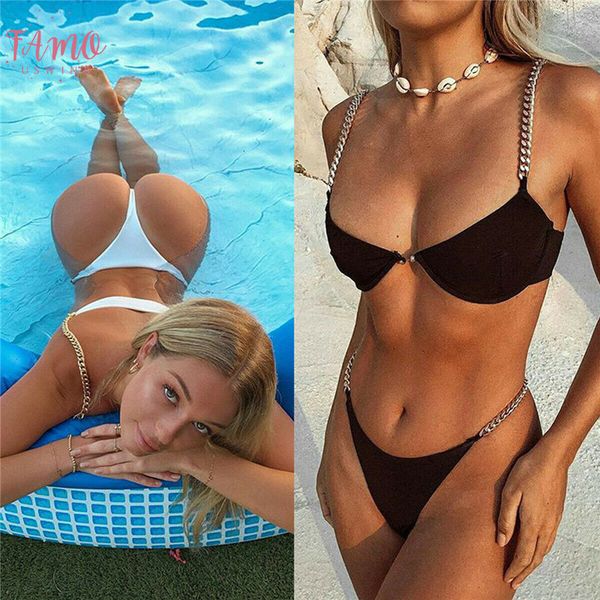 women brazilian metal bikini set summer 2020 new fashion push up padded swimwear swimsuit split two pieces bathing suits, White;black
women brazilian metal bikini set summer 2020 new fashion push up padded swimwear swimsuit split two pieces bathing suits, White;black