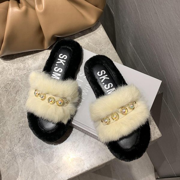 female shoes house slippers platform luxury slides low shose women fur flip flops string bead 2020 summer soft designer plush, Black
female shoes house slippers platform luxury slides low shose women fur flip flops string bead 2020 summer soft designer plush, Black