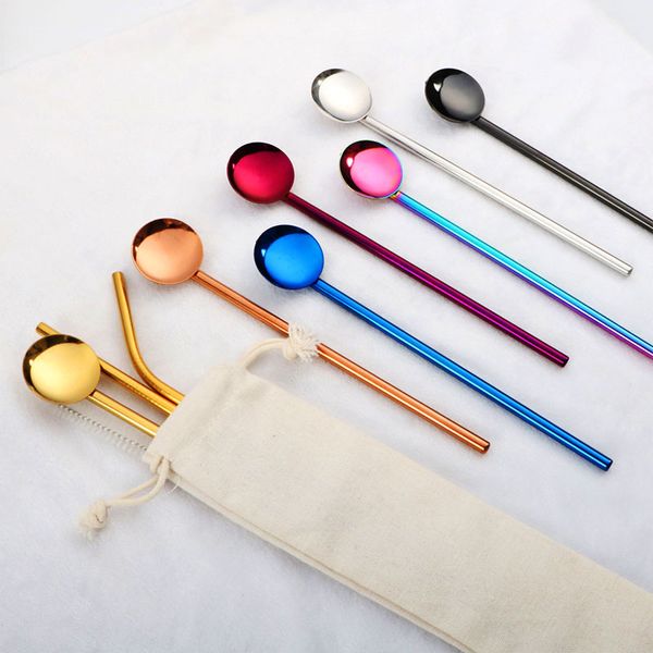 304 stainless steel straw spoon colorful titanium plated straw spoon coffee stirring spoon tableware straw factory dropshipping t3901
304 stainless steel straw spoon colorful titanium plated straw spoon coffee stirring spoon tableware straw factory dropshipping t3901
