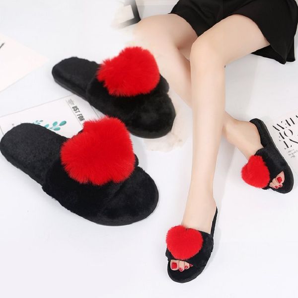 new fashion women cotton slippers ladies winter cute love heart plush flat with indoor non-slip woman warm slippers, Black
new fashion women cotton slippers ladies winter cute love heart plush flat with indoor non-slip woman warm slippers, Black