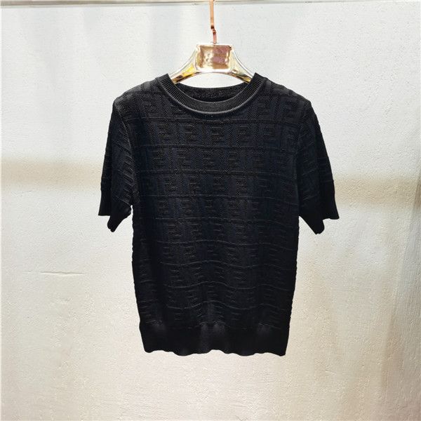 20ss women designer new spring and summer double f letter round collar pullover hollow short sleeve knitted t-shirt fashion blouse, White
20ss women designer new spring and summer double f letter round collar pullover hollow short sleeve knitted t-shirt fashion blouse, White
