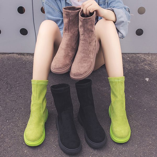 shoes women's boots autumn booties woman 2020 low heel boots-women round toe luxury designer mid calf rubber ladies, Black
shoes women's boots autumn booties woman 2020 low heel boots-women round toe luxury designer mid calf rubber ladies, Black