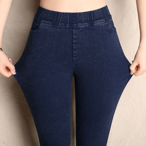 new tight trousers tight stretch imitation denim leggings fried snowflake plus size pants slim fit women's pants, Black
new tight trousers tight stretch imitation denim leggings fried snowflake plus size pants slim fit women's pants, Black