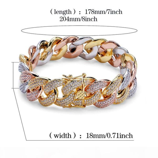 18mm 7'' 8 '' hip hop bracelet jewelry for men bling cubic zirconia gold silver link chains luxury ice out cool hiphop b, Black
18mm 7'' 8 '' hip hop bracelet jewelry for men bling cubic zirconia gold silver link chains luxury ice out cool hiphop b, Black