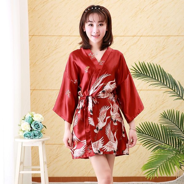 imitation nightgown crane kimono nightgown bride morning robe silk pajamas bridesmaid ice silk pajamas female, Blue;red
imitation nightgown crane kimono nightgown bride morning robe silk pajamas bridesmaid ice silk pajamas female, Blue;red