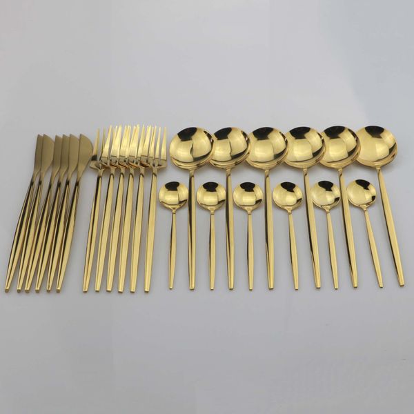24pcs gold dinnerware mirror cutlery set tableware set 304 stainless steel dinnerware western silverware kitchen knife spoon fork dinner set
24pcs gold dinnerware mirror cutlery set tableware set 304 stainless steel dinnerware western silverware kitchen knife spoon fork dinner set