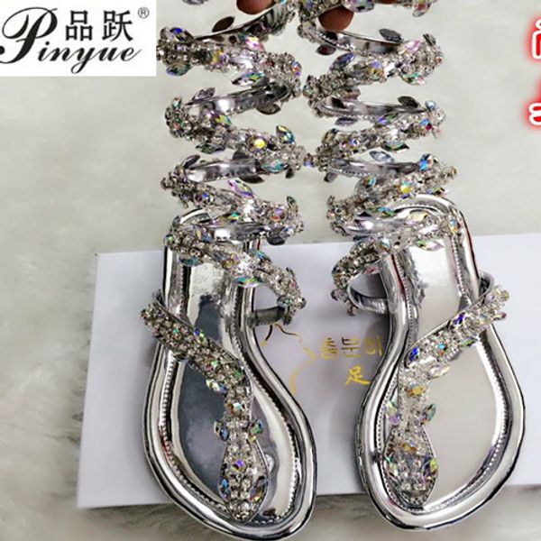 summer luxurious gladiator sandals women flat sandals snake punk rhinestone flat heel women wedding party shoes, Black
summer luxurious gladiator sandals women flat sandals snake punk rhinestone flat heel women wedding party shoes, Black