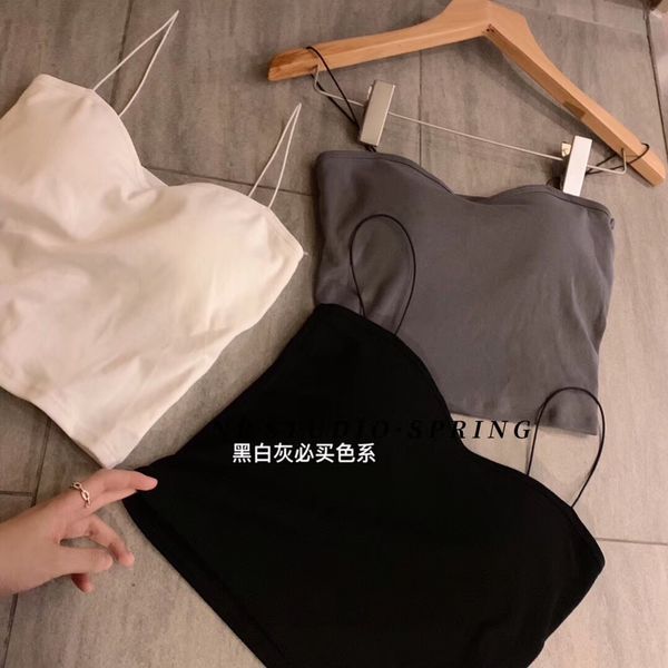 oil painting girl thread cotton modal breathable belt chest pad bag outer vest oil painting vest wear camisole for women, White
oil painting girl thread cotton modal breathable belt chest pad bag outer vest oil painting vest wear camisole for women, White