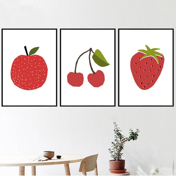 nordic cartoon red cherry strawberry apple wall art canvas painting abstract posters and prints home decor picture for kids room
nordic cartoon red cherry strawberry apple wall art canvas painting abstract posters and prints home decor picture for kids room