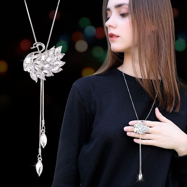 lwmmd zircon long necklace sweater chain fashion metal chain crystal flower pendant necklaces adjusted, Silver
lwmmd zircon long necklace sweater chain fashion metal chain crystal flower pendant necklaces adjusted, Silver