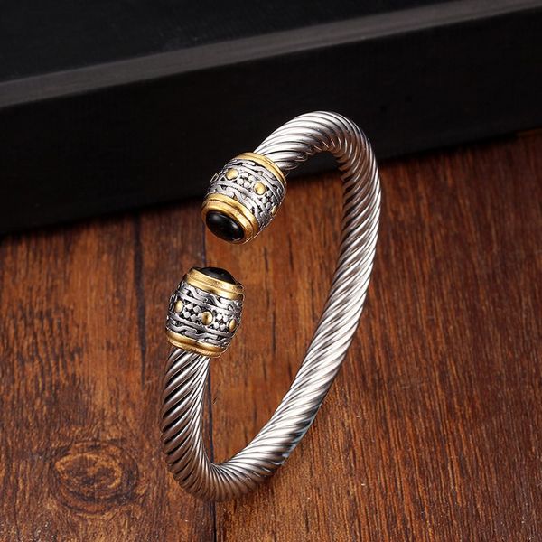 bangle unique chain link braided open cuff fashion bangles vintage stainless steel sporty men women charm bracelets pulsera de hombre, Black
bangle unique chain link braided open cuff fashion bangles vintage stainless steel sporty men women charm bracelets pulsera de hombre, Black