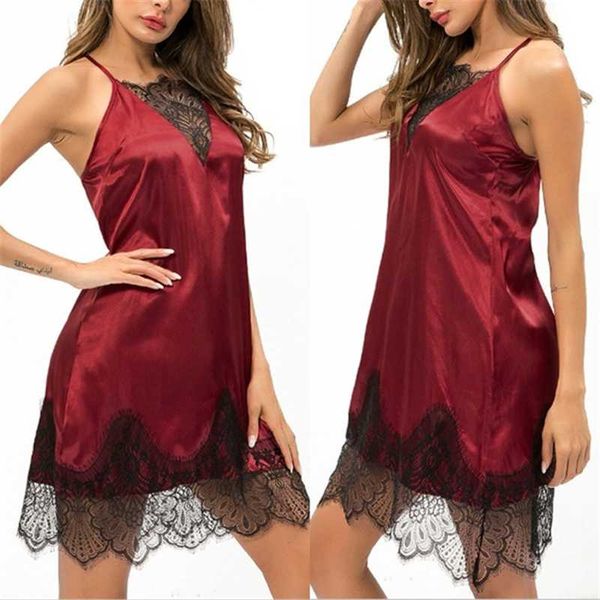 2020 new ladies nightdress summer sleeveless solid color lace lace daily fashion female nightdress, Black;red
2020 new ladies nightdress summer sleeveless solid color lace lace daily fashion female nightdress, Black;red