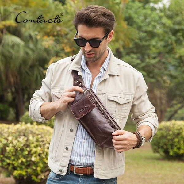 contact's chest bag genuine leather men shoulder messenger belt bags casual waist packs fanny pack for phone pouch high quality
contact's chest bag genuine leather men shoulder messenger belt bags casual waist packs fanny pack for phone pouch high quality