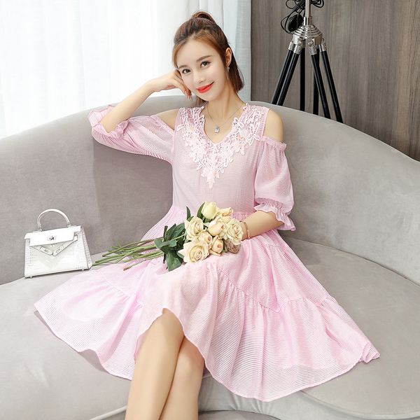 pregnant women fashion offshoulder stripes loose maternity dress mid-length short sleeve fashion mom skirt lace skirt summer we, White
pregnant women fashion offshoulder stripes loose maternity dress mid-length short sleeve fashion mom skirt lace skirt summer we, White