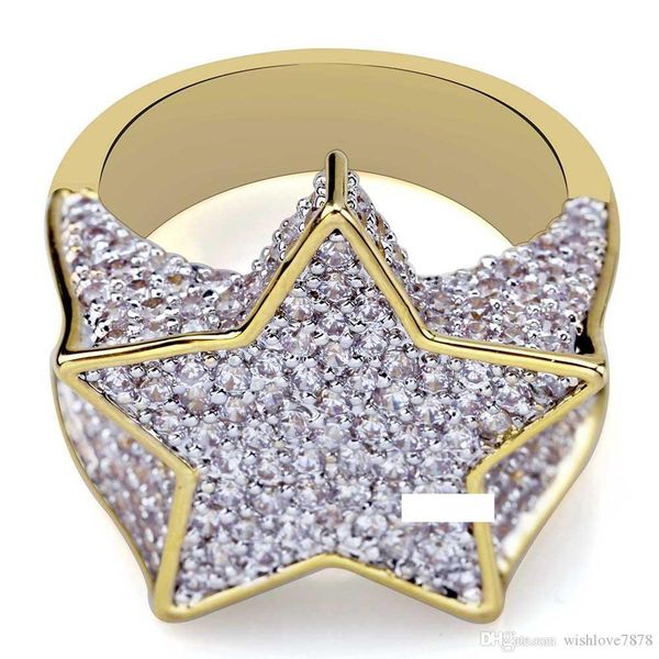 luxury zircon rings jewelry five-pointed star cluster rings fashion exquisite 18k gold plated hip hop men finger rings, Silver
luxury zircon rings jewelry five-pointed star cluster rings fashion exquisite 18k gold plated hip hop men finger rings, Silver