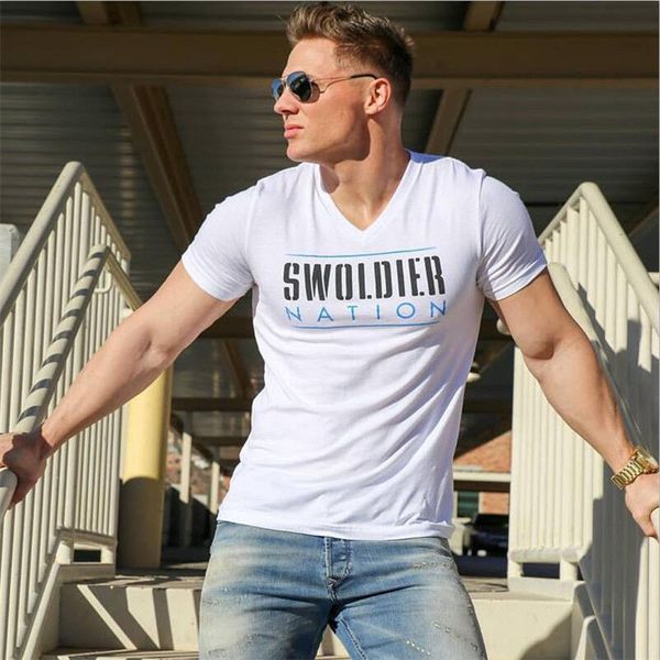fitness cotton t-shirt sports and leisure v-neck short-sleeved shape slim breathable stretch tight fitness clothes, White;black
fitness cotton t-shirt sports and leisure v-neck short-sleeved shape slim breathable stretch tight fitness clothes, White;black