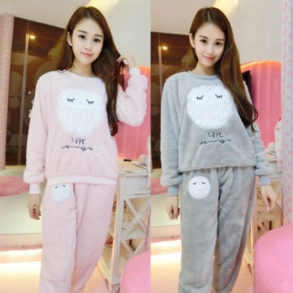 season pajamas female sweet cute round neck cartoon owl pattern clothes clothes home furnishing clothing casual flannel home wear, Blue;red
season pajamas female sweet cute round neck cartoon owl pattern clothes clothes home furnishing clothing casual flannel home wear, Blue;red