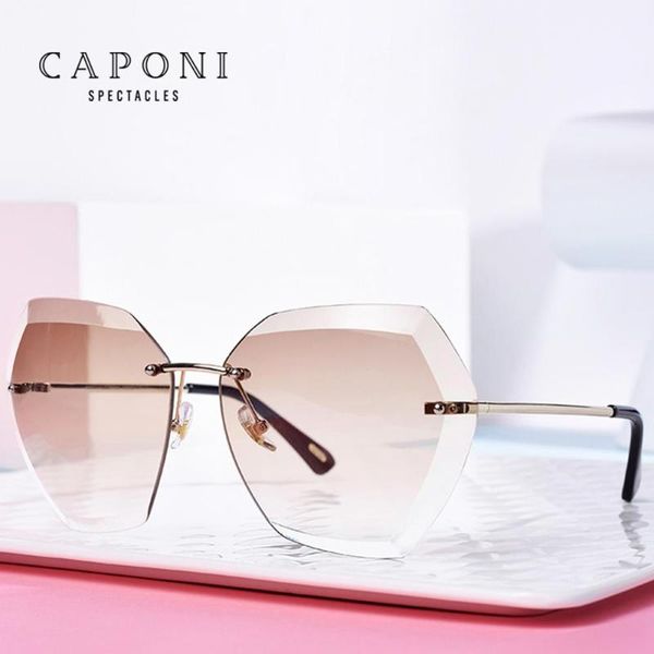 caponi rimless sunglasses for women oversize diamond cutting lenses decoration lady glasses 2020 fashion women sun glasses cp687, White;black
caponi rimless sunglasses for women oversize diamond cutting lenses decoration lady glasses 2020 fashion women sun glasses cp687, White;black