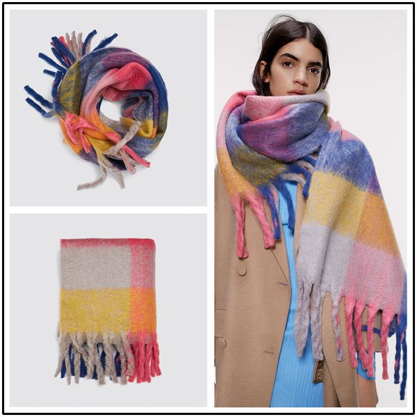 cashmere women scarfs plaid thick warm soft winter pashmina shawls female za brand colorful ladies girls snood cx200727, Blue;gray
cashmere women scarfs plaid thick warm soft winter pashmina shawls female za brand colorful ladies girls snood cx200727, Blue;gray