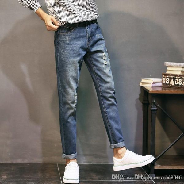 autumn and winter hole mens jeans designer jeans fashion slim feet mens casual pants available sizes 27-36, Blue
autumn and winter hole mens jeans designer jeans fashion slim feet mens casual pants available sizes 27-36, Blue