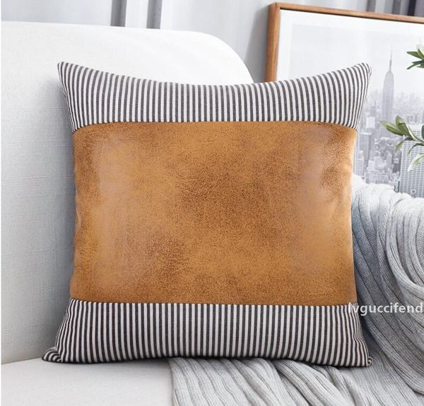 decorative pillow case pu splicing strip cushion cover 45*45cm polyester cover home party l decor textile fashion 6 colors pillowcases
decorative pillow case pu splicing strip cushion cover 45*45cm polyester cover home party l decor textile fashion 6 colors pillowcases