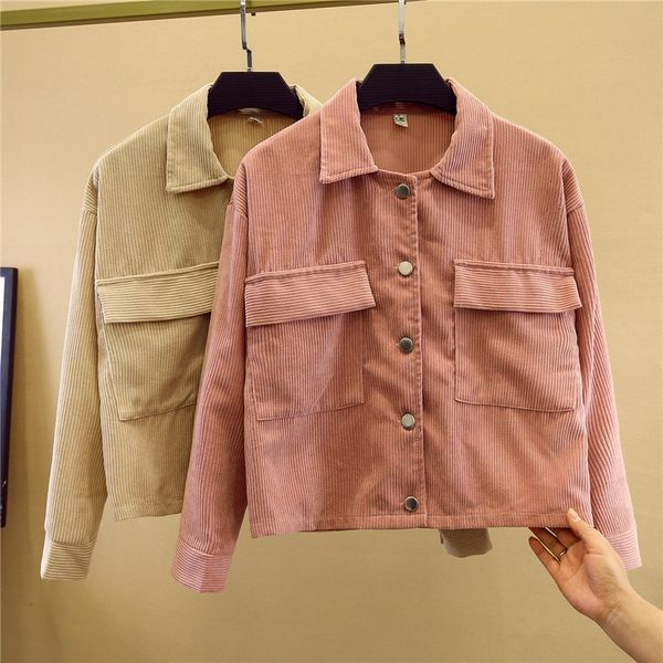 2019 fall/winter corduroy double pocketstyle loose baseball jacket wick short coat jacket short coat, Black;brown
2019 fall/winter corduroy double pocketstyle loose baseball jacket wick short coat jacket short coat, Black;brown