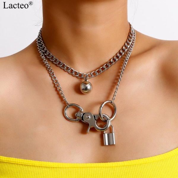 lacteo exaggerated big button collar pendant necklace for women punk lock chunky chain choker necklaces female jewelry, Silver
lacteo exaggerated big button collar pendant necklace for women punk lock chunky chain choker necklaces female jewelry, Silver