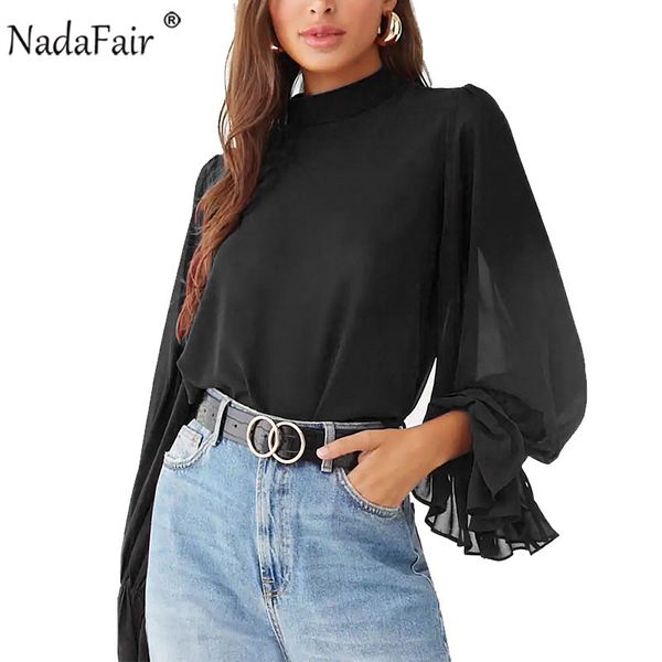 women's blouses & shirts nadafair lantern sleeve chiffon blouse woman plus size transprent office work elegant black womens and, White
women's blouses & shirts nadafair lantern sleeve chiffon blouse woman plus size transprent office work elegant black womens and, White