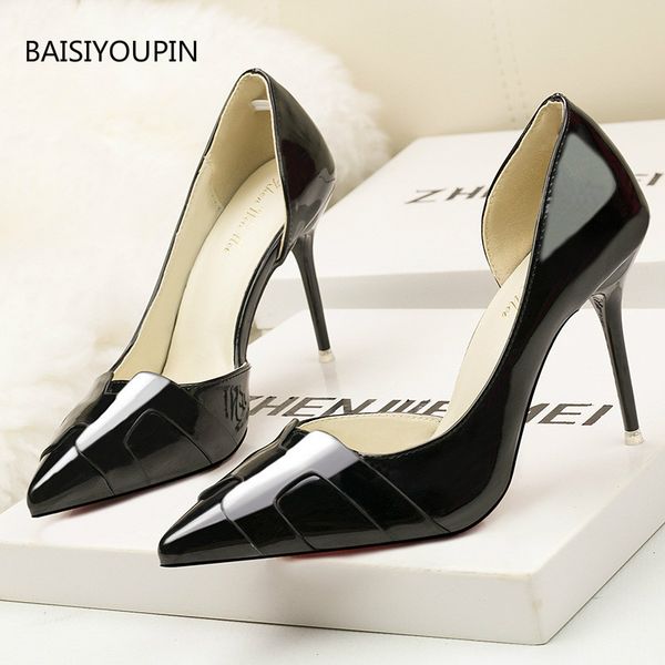 solid fashion high-quality women shoes spring/autumn/summer party pointed toe patent leather office career female pumps shoes, Black
solid fashion high-quality women shoes spring/autumn/summer party pointed toe patent leather office career female pumps shoes, Black