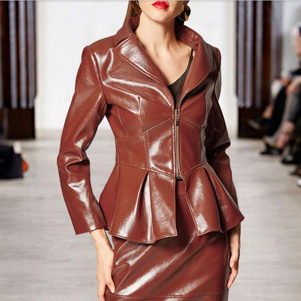 fall winter women faux leather jacket black green yellow long sleeve pu coat slim waist gothic biker jacket outwear vkco1078
fall winter women faux leather jacket black green yellow long sleeve pu coat slim waist gothic biker jacket outwear vkco1078