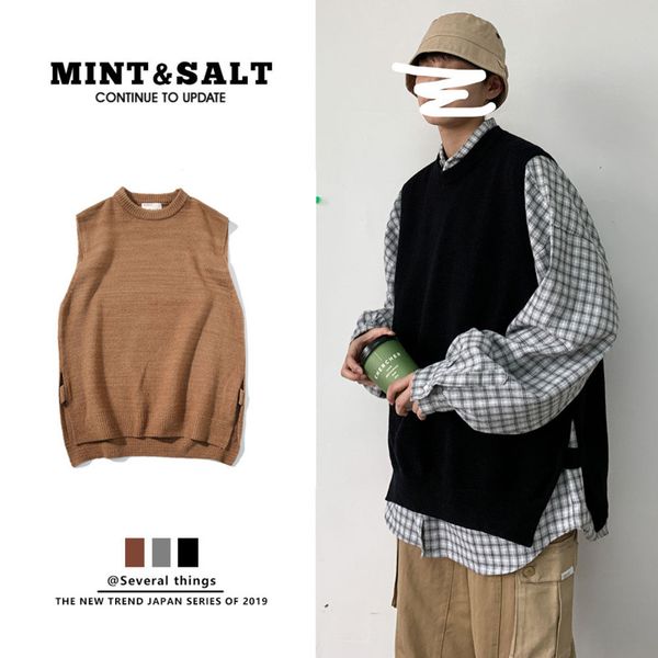 autumn korean sweater vest men's warm fashion solid color casual knitted pullover men streetwear loose sweaters vest mens m-2xl, Black;white
autumn korean sweater vest men's warm fashion solid color casual knitted pullover men streetwear loose sweaters vest mens m-2xl, Black;white