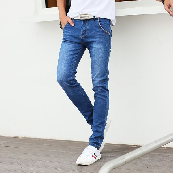 new men's jeans slim pants tight jeans men, Blue