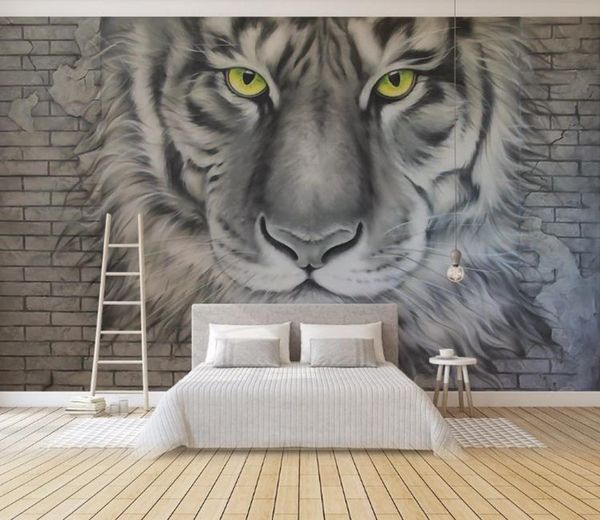 custom 3d p wallpaper 3d three-dimensional relief tiger wall mural roll for living room bedroom background wallpaper