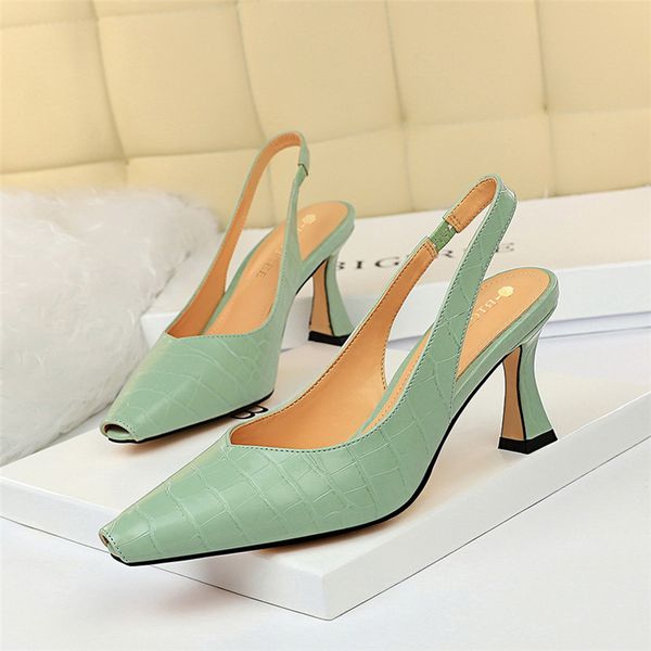 2020 new fashion women 8cm thin high heels sandals peep toe slingback sandals yellow green pumps lady valentine shoes, Black
2020 new fashion women 8cm thin high heels sandals peep toe slingback sandals yellow green pumps lady valentine shoes, Black
