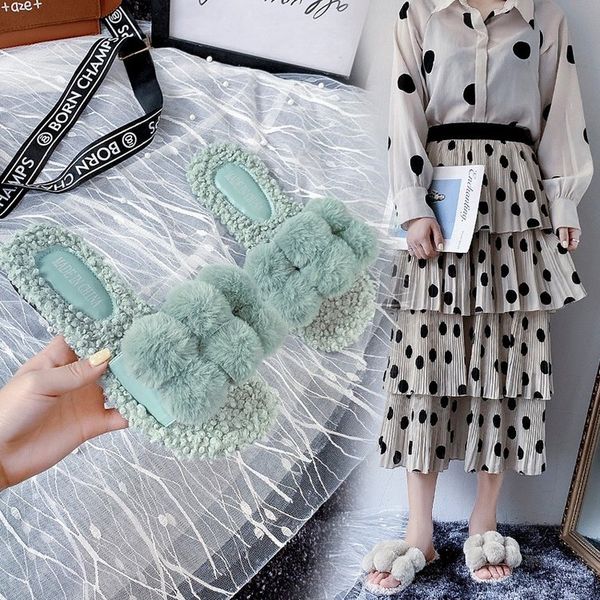 new slipper fur ball plush slippers new korean ultra-chic personality fur ball lambs wool outer wear open-toed slippers wholesale, Black
new slipper fur ball plush slippers new korean ultra-chic personality fur ball lambs wool outer wear open-toed slippers wholesale, Black