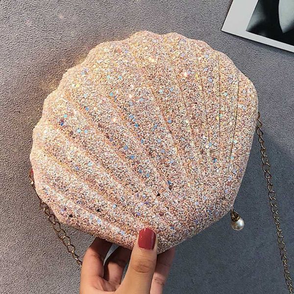 fashion chain sequined shoulder bag for women pu leather handbags cute shell shape purse mini bag bolsa feminina messenger
fashion chain sequined shoulder bag for women pu leather handbags cute shell shape purse mini bag bolsa feminina messenger