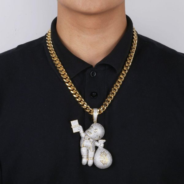 mens iced out pendant hip hop designer jewelry luxury diamond necklace gold miami cuban link chain micro paved bling cz hiphop punk rapper, Silver
mens iced out pendant hip hop designer jewelry luxury diamond necklace gold miami cuban link chain micro paved bling cz hiphop punk rapper, Silver