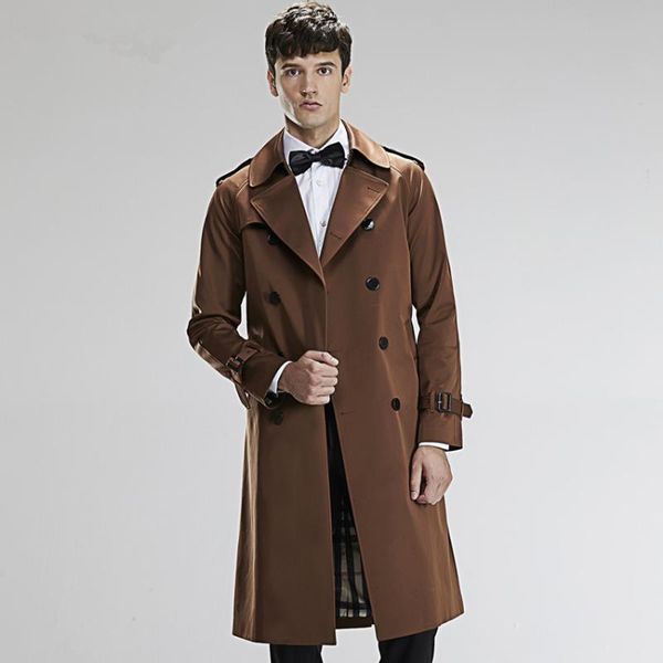 spring and autumn men's double breasted ultra long paragraph trench male trench tiebelt, Tan;black
spring and autumn men's double breasted ultra long paragraph trench male trench tiebelt, Tan;black
