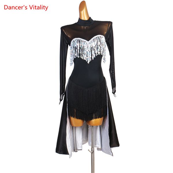 latin dance skirt female fashion tassel sequins dress practice clothes new child profession custom competition clothing, Black;red
latin dance skirt female fashion tassel sequins dress practice clothes new child profession custom competition clothing, Black;red