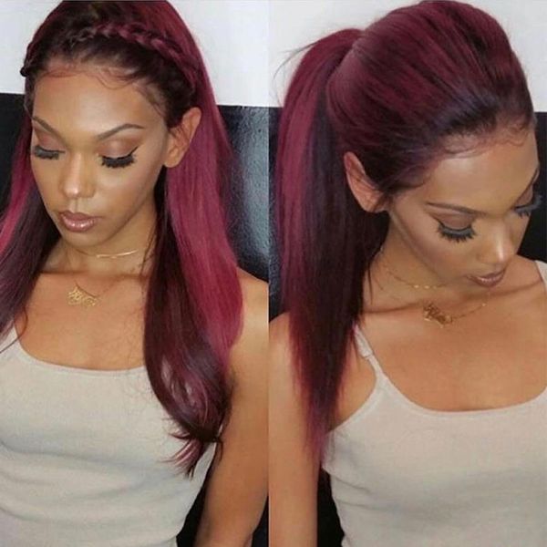 1B 99J 360 Lace Frontal Wig 150% Straight Lace Front Human Hair Wigs Ombre Purple Wine Red Aquaman Dolago Colorful Wig, Burgundy
1B 99J 360 Lace Frontal Wig 150% Straight Lace Front Human Hair Wigs Ombre Purple Wine Red Aquaman Dolago Colorful Wig, Burgundy