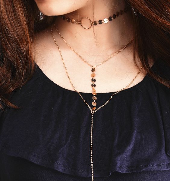 2018 gold silver sequins long tassel star choker necklace women double layer sequins multilayer necklace
2018 gold silver sequins long tassel star choker necklace women double layer sequins multilayer necklace