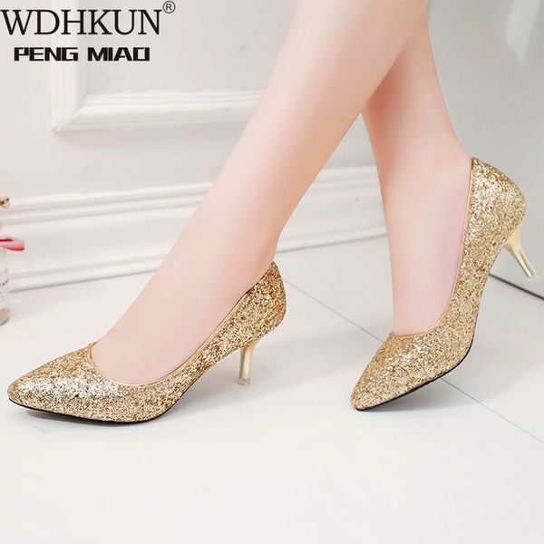 wdhkun elegant ladies shinning glitter gold silver pumps 2020 pointed toe high heels ankle strap wedding party shoes woman, Black
wdhkun elegant ladies shinning glitter gold silver pumps 2020 pointed toe high heels ankle strap wedding party shoes woman, Black