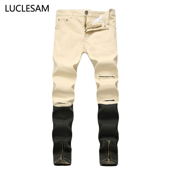 men's jeans mens destroyed hole with zipper casual high elasticity ripped trousers skinny vintage streetwear pants holes khaki 42, Blue
men's jeans mens destroyed hole with zipper casual high elasticity ripped trousers skinny vintage streetwear pants holes khaki 42, Blue