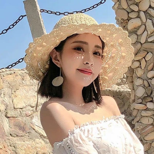 crochet hipster straw sunscreen tourism holiday foldable sun hat female sunshade straw hat sunshade, Blue;gray
crochet hipster straw sunscreen tourism holiday foldable sun hat female sunshade straw hat sunshade, Blue;gray